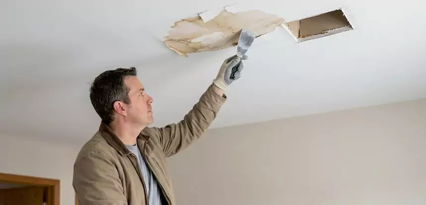 Ceiling Water Stain and Drywall Repair in Peachtree Corners